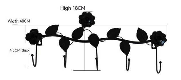 Iron Strong Creative Rose Nail Wall Hook Clothing Store Storage Metal Clothes Hook