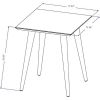 Manhattan Comfort Utopia 19.84" High Square End Table With Splayed Wooden Legs in White Gloss