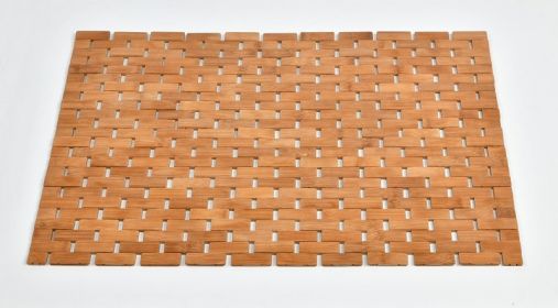 Hand-woven Kitchen Bathroom Splicing Waterproof Non-slip Bamboo Ground Mat