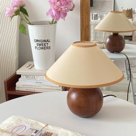Vintage Solid Wood Walnut Decorative Bedside Atmosphere Table Lamp